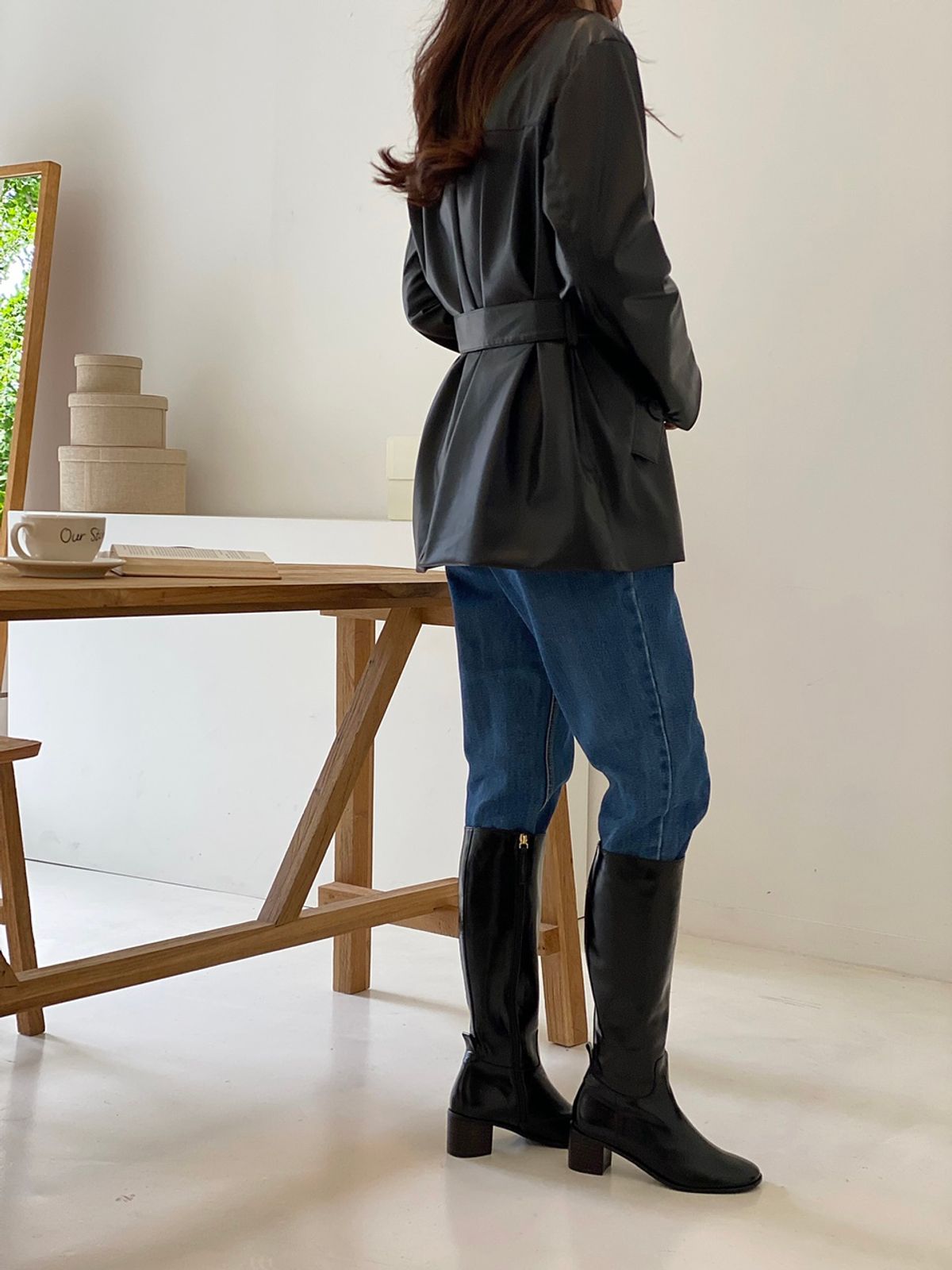 쥬다르(JEU DART) muse slim long boots black