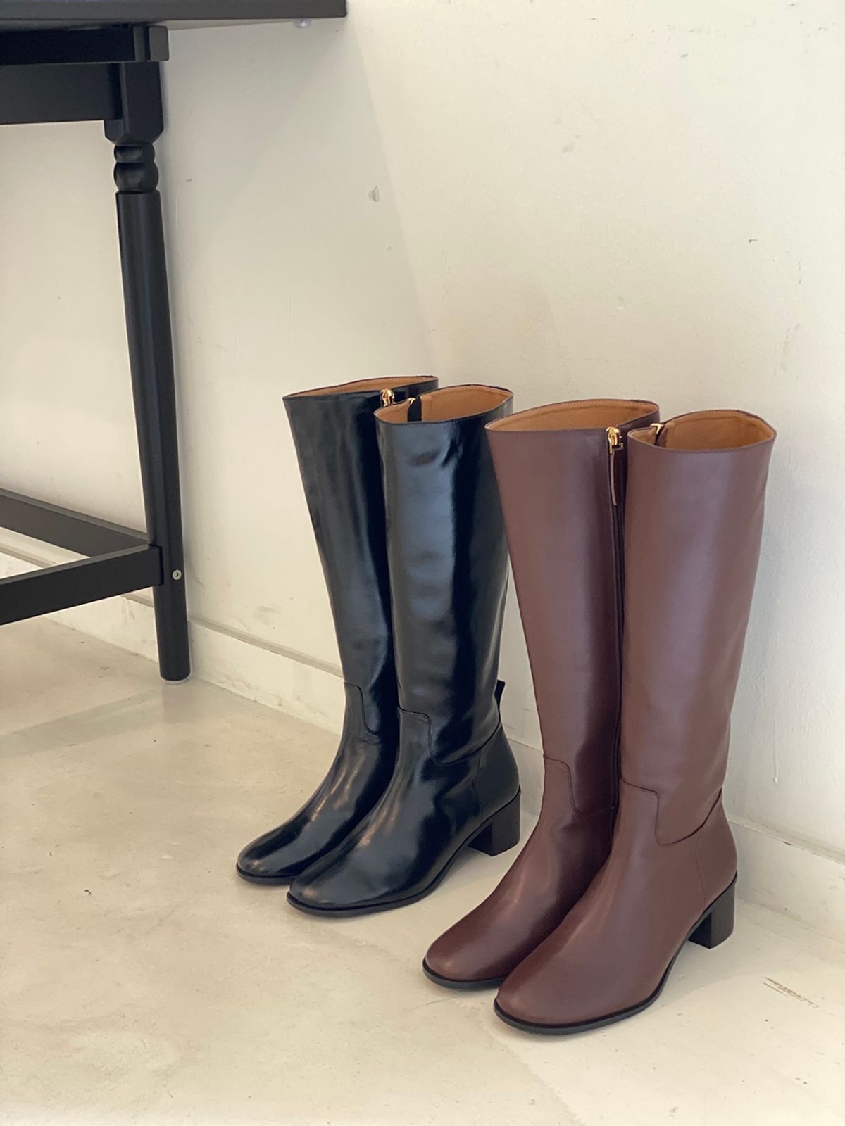 쥬다르(JEU DART) muse slim long boots black