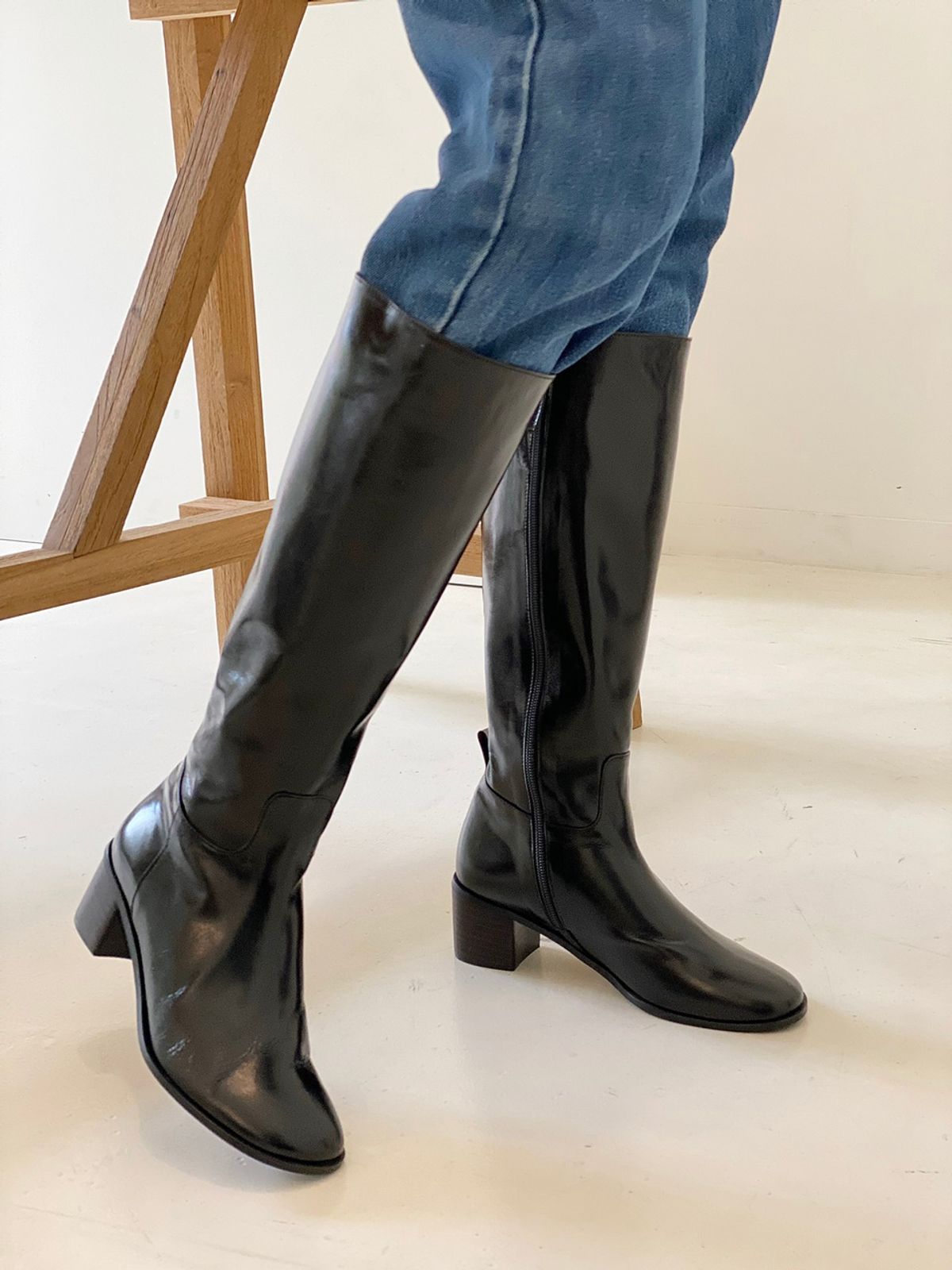 쥬다르(JEU DART) muse slim long boots black