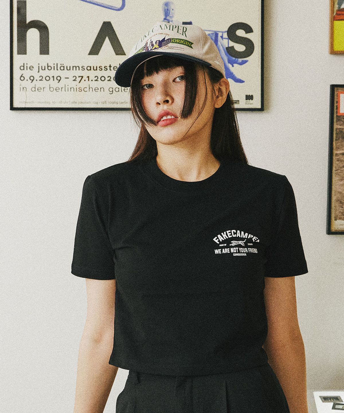 페이크캠퍼(FAKE CAMPER) 올드 타운 그래픽 투톤 스냅백 [IVORY]