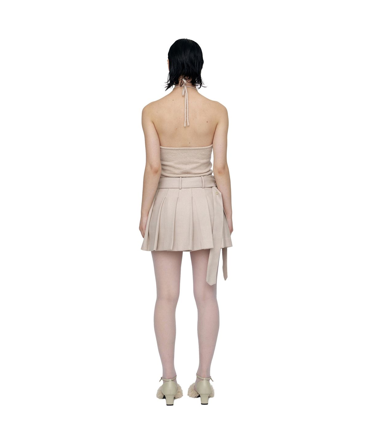 세릭(CERRIC) CREASE POCKET BELTED SKIRT / BEIGE