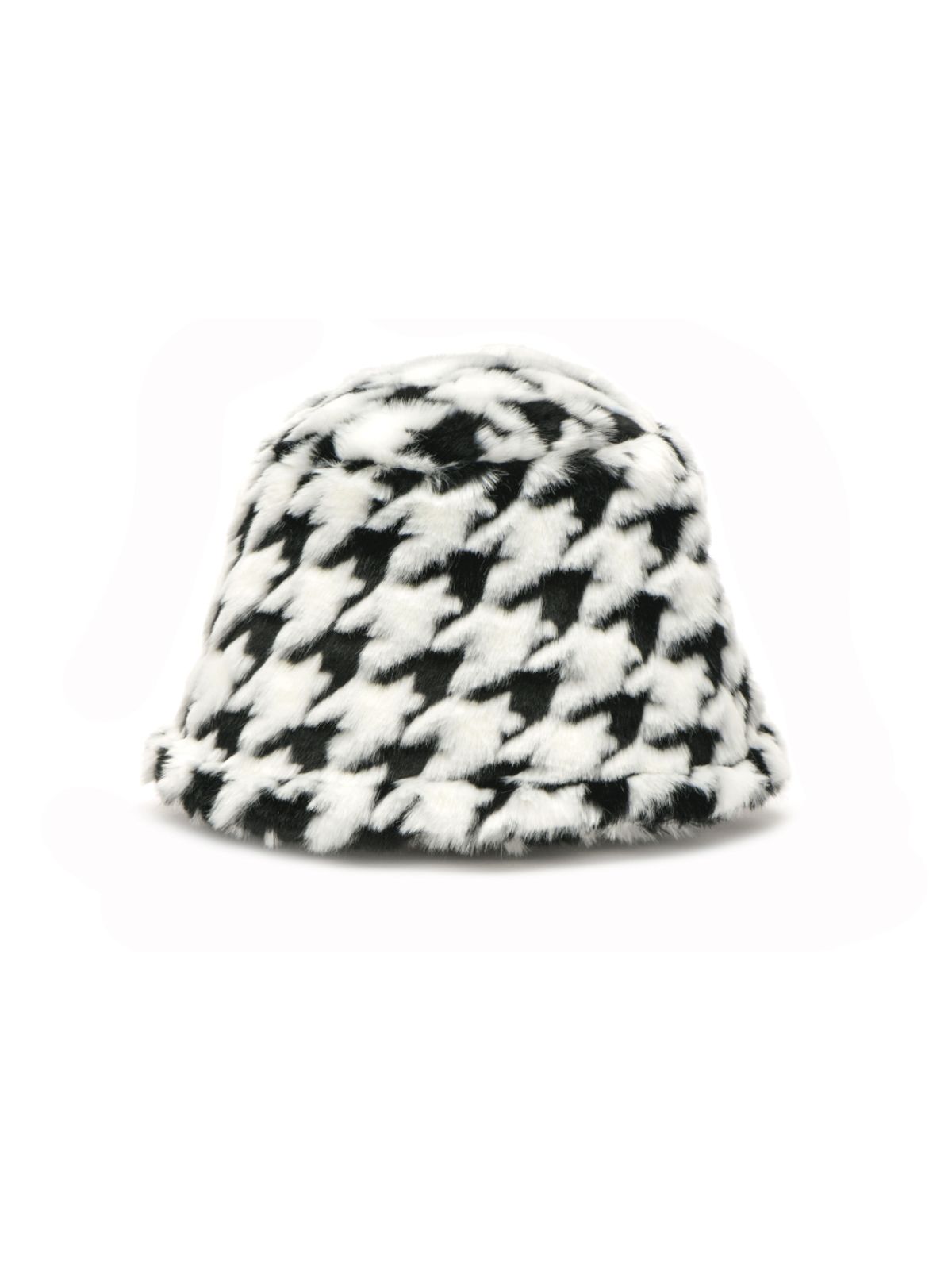 포에지담(POESIEDAME) [Life PORTRAIT] Fur meatel hat in houndstooth check