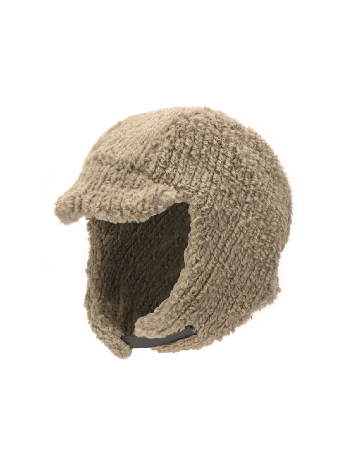 포에지담(POESIEDAME) [Life PORTRAIT] Braid Earflap hat in Mocha beige