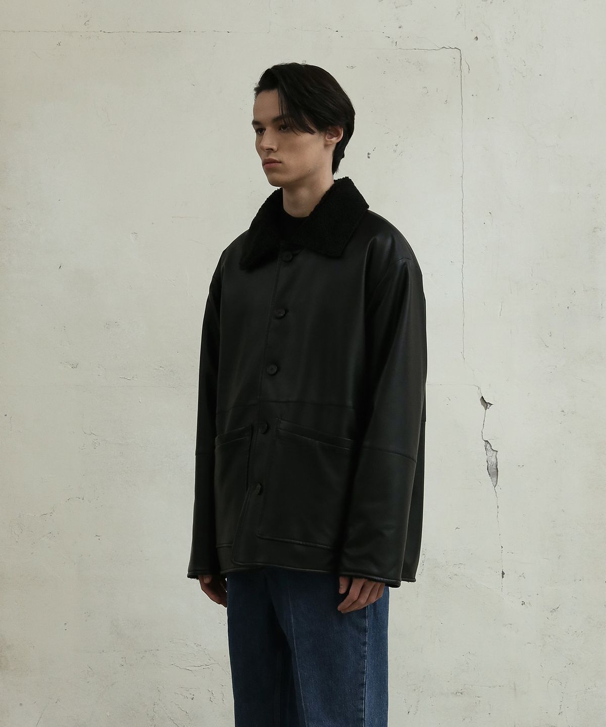 필시크(FILLCHIC) 리버시블 시어링자켓(블랙)