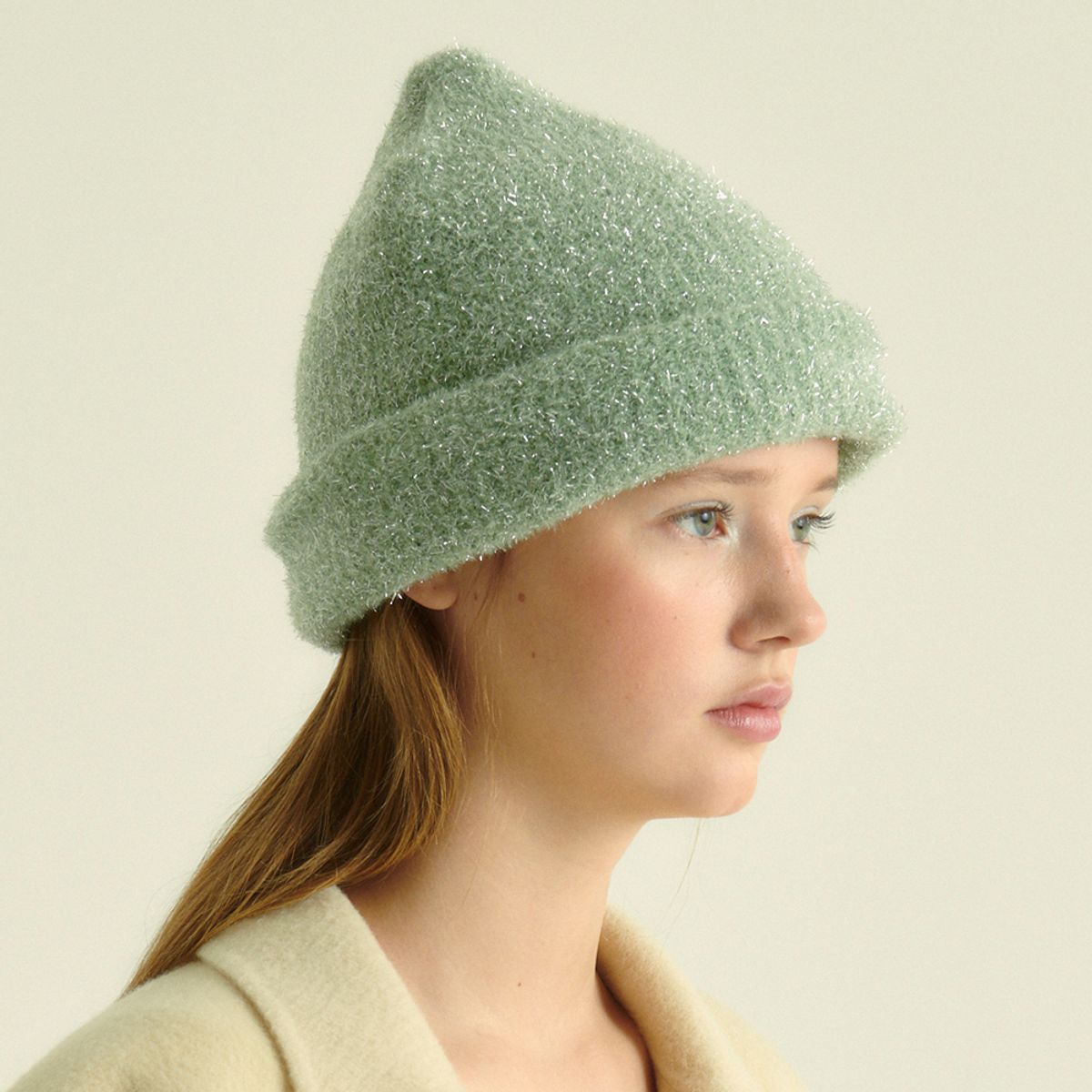 펀프롬펀(FUNFROMFUN) METAL KNIT BEANIE, GREEN