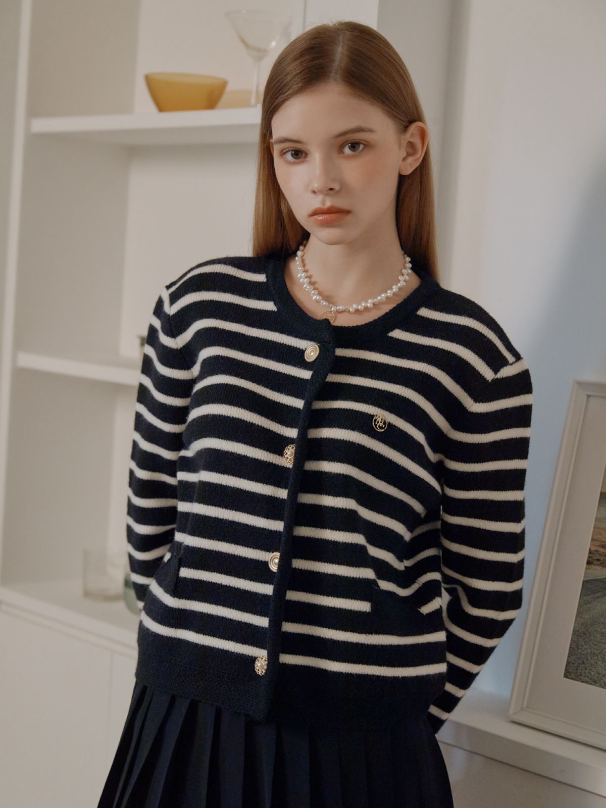 아노에틱(ANOETIC) ANC LOGO PEARL NECKLACE
