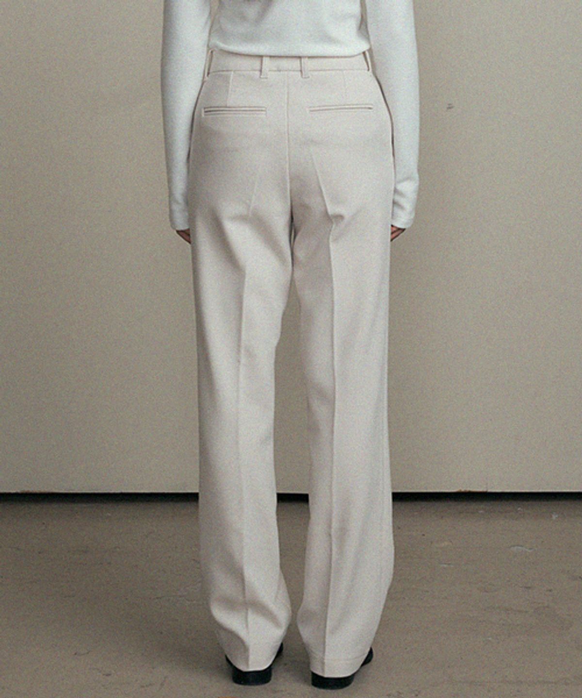 링서울(LINGSEOUL) straight slim pants-ivory