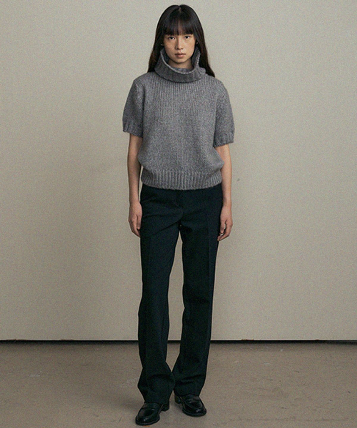 링서울(LINGSEOUL) straight slim pants-black