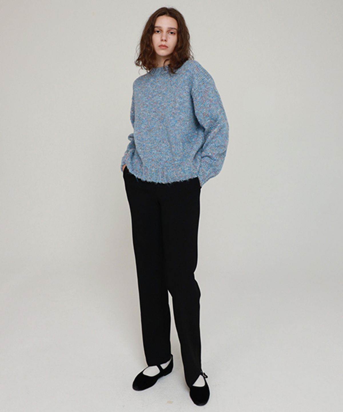 링서울(LINGSEOUL) straight slim pants-black
