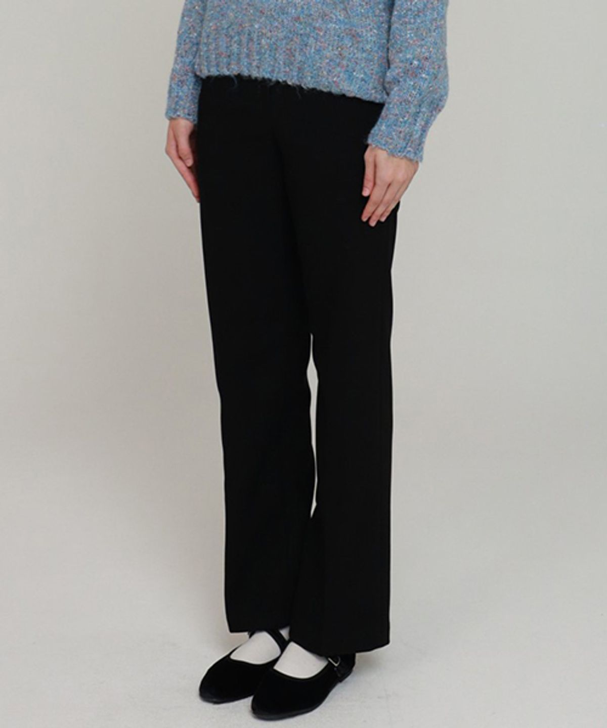 링서울(LINGSEOUL) straight slim pants-black