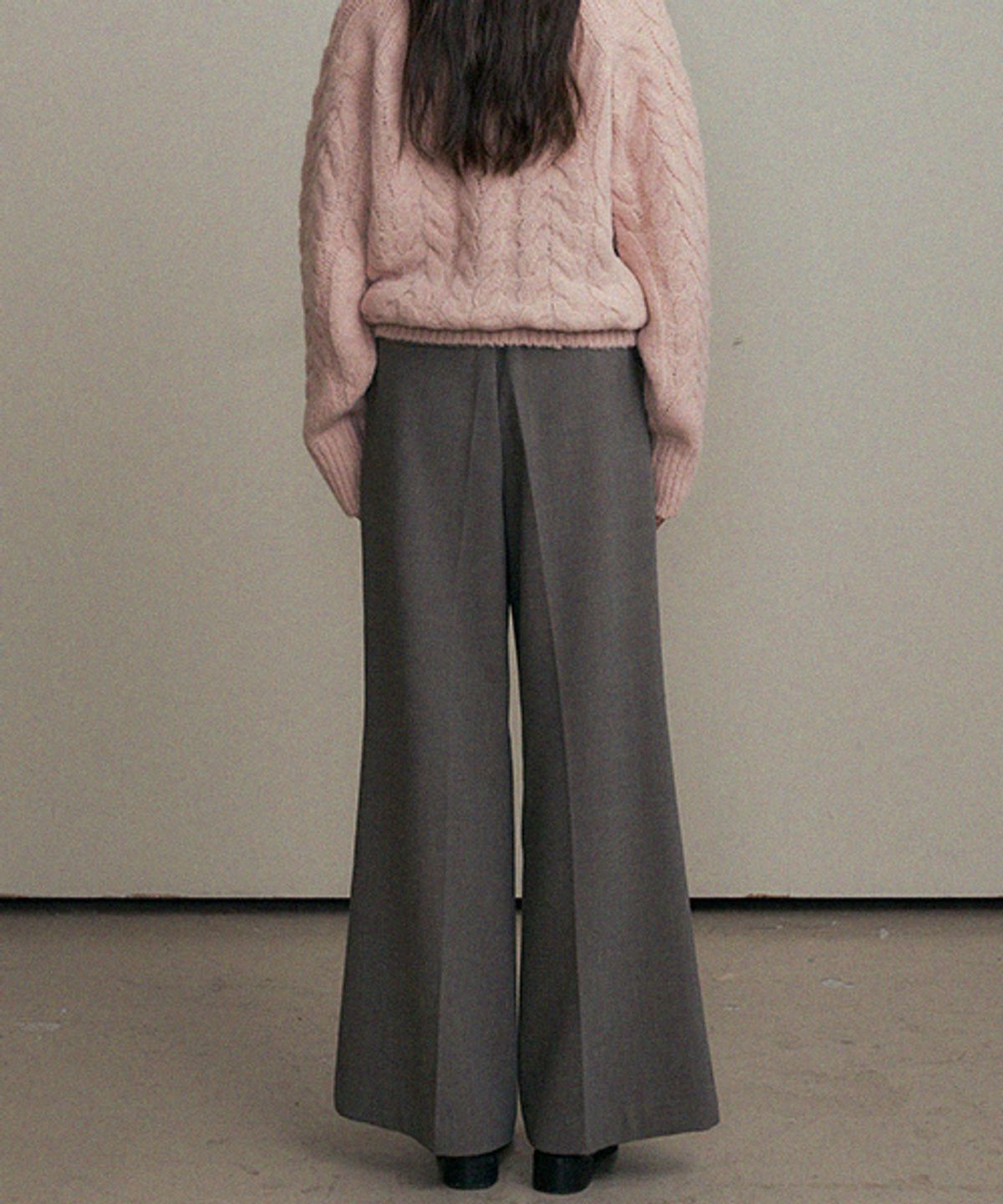 링서울(LINGSEOUL) bootscut banding pants-grey