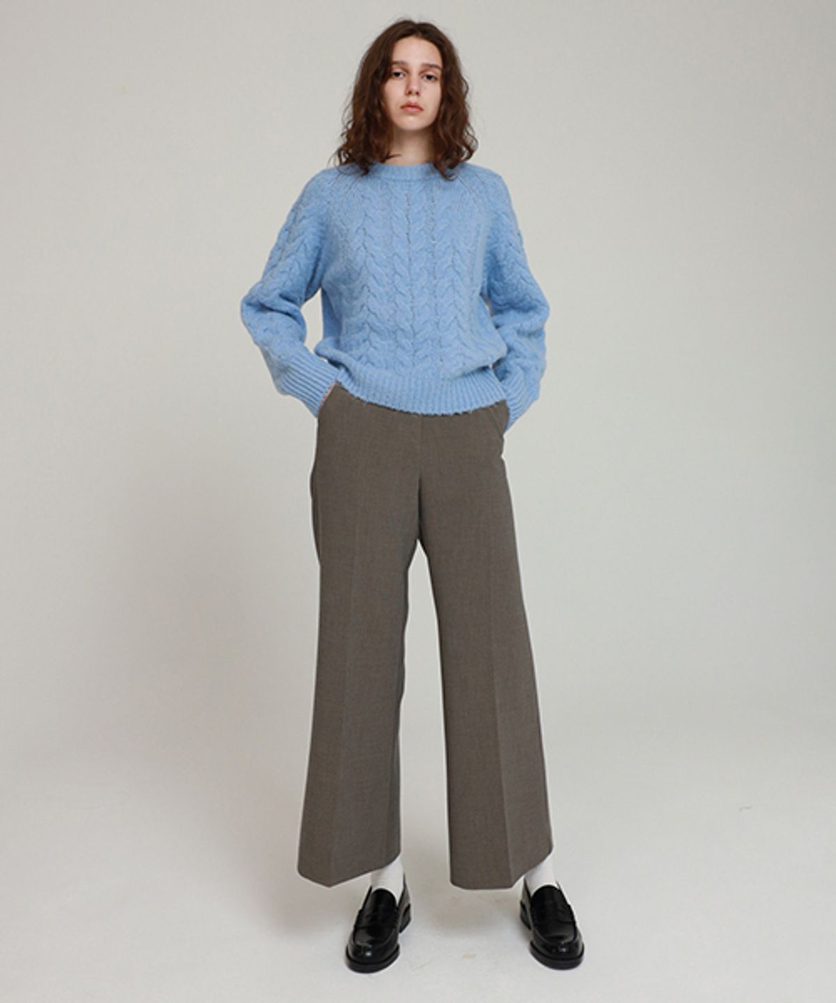 링서울(LINGSEOUL) bootscut banding pants-grey