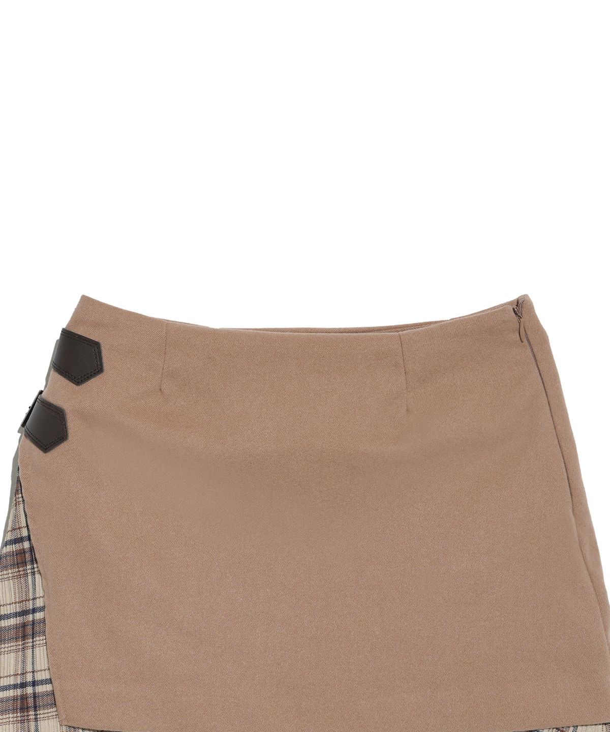 하이스쿨디스코(HIGH SCHOOL DISCO) LAYERED BUCKLE SKIRT_BEIGE