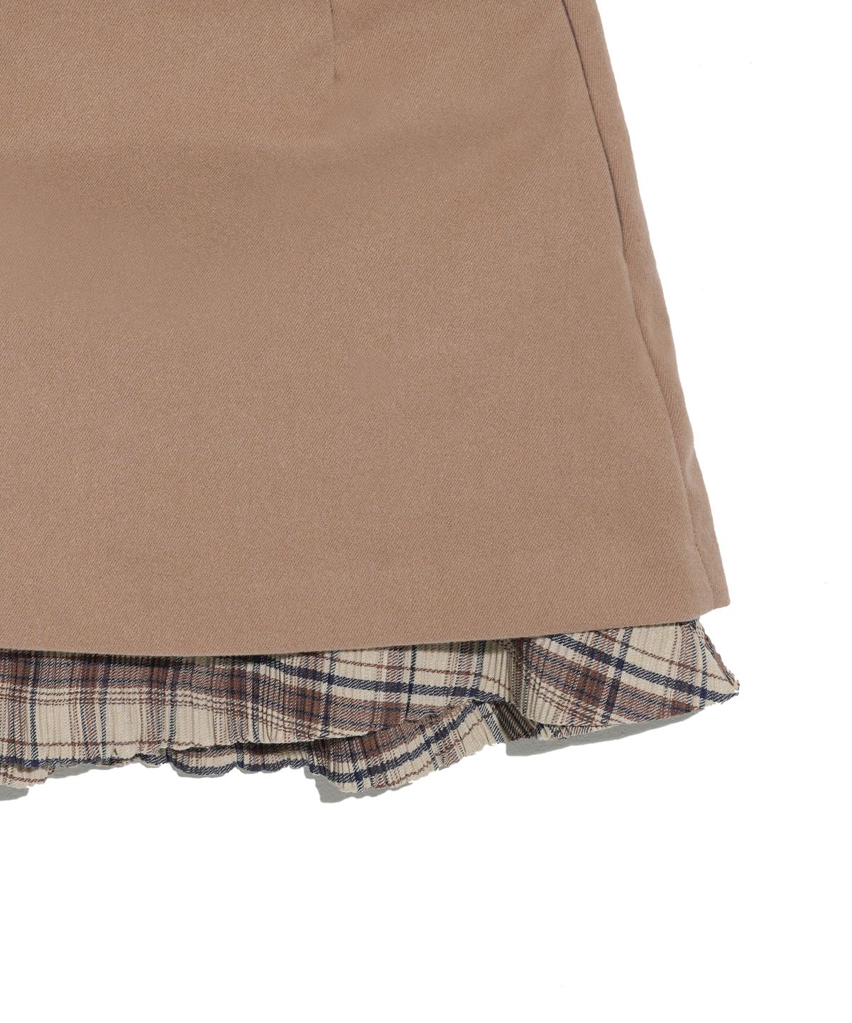 하이스쿨디스코(HIGH SCHOOL DISCO) LAYERED BUCKLE SKIRT_BEIGE