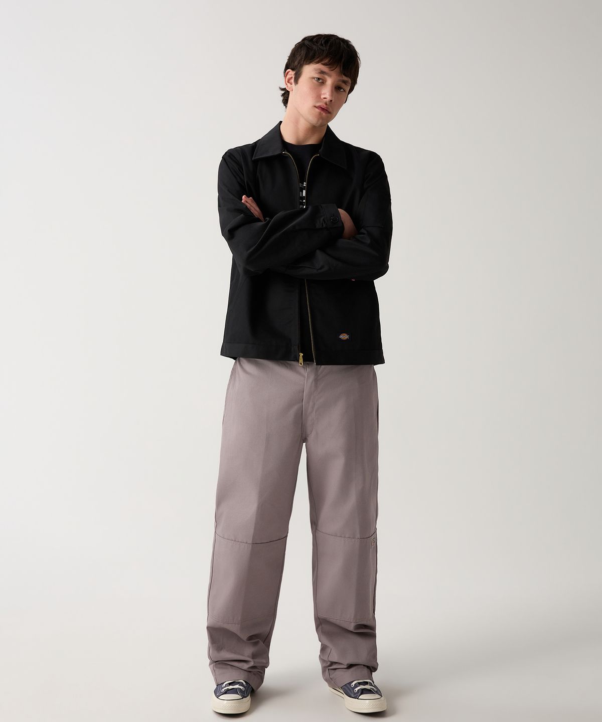 디키즈(DICKIES) 더블니 85283 루즈핏 워크팬츠 Silver