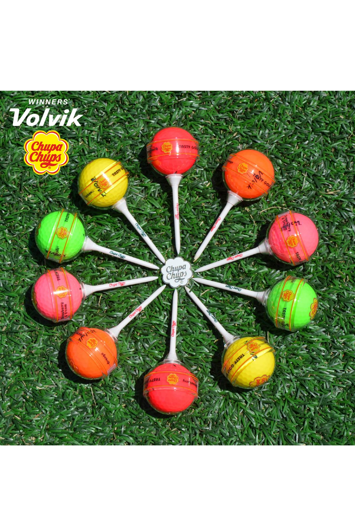 볼빅(VOLVIK) 츄파춥스 골프공 막대20구 멀티컬러세트