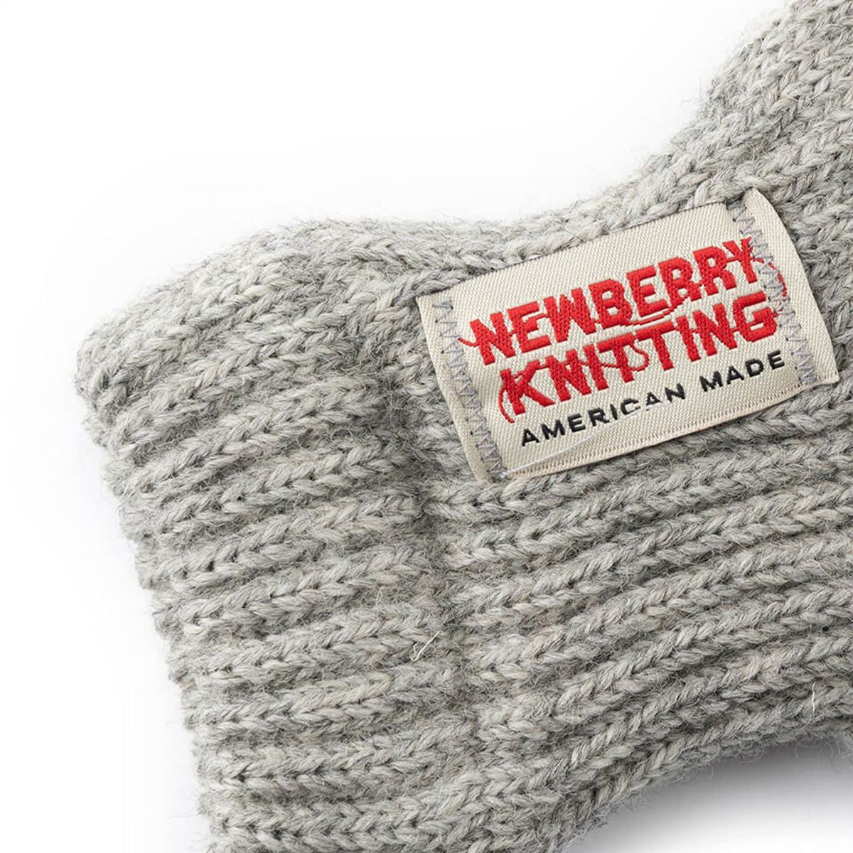 뉴베리니팅(NEWBERRYKNITTING) 사슴가죽 손모아 니트 장갑 - 그레이