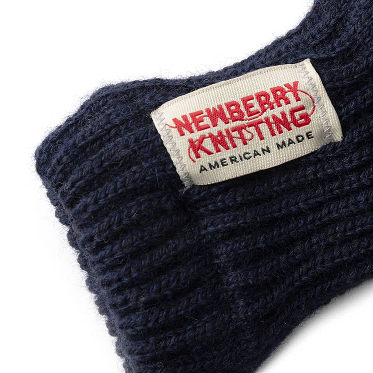뉴베리니팅(NEWBERRYKNITTING) 사슴가죽 손모아 니트 장갑 - 네이비