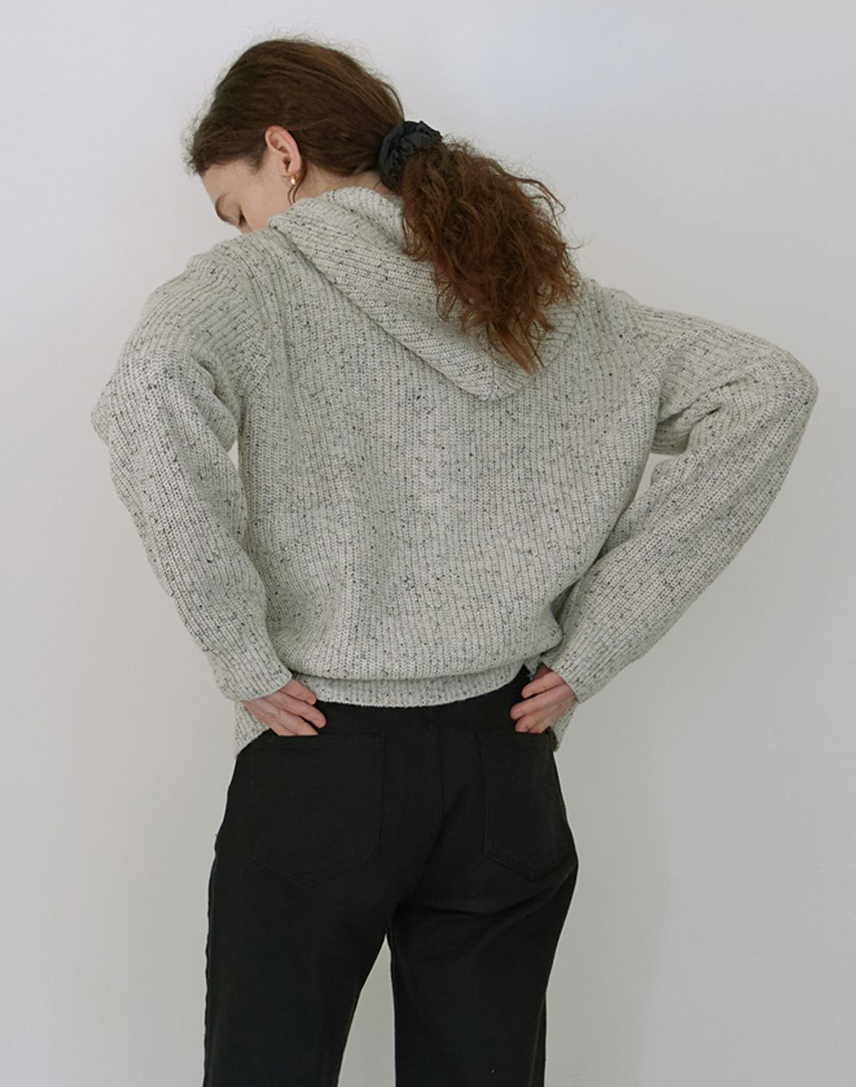 스텝어라운드(STEP AROUND) Soft nef two-way casual hoody (LIGHT GREY NEF)