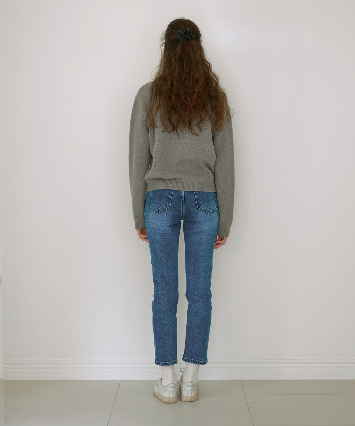 스텝어라운드(STEP AROUND) Slim fit straight denim pants (BLUE)