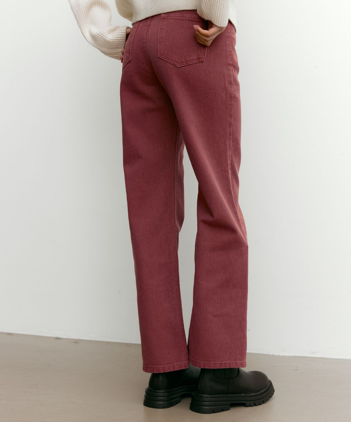 스텝어라운드(STEP AROUND) Straight fit washing cation pants [PINK]