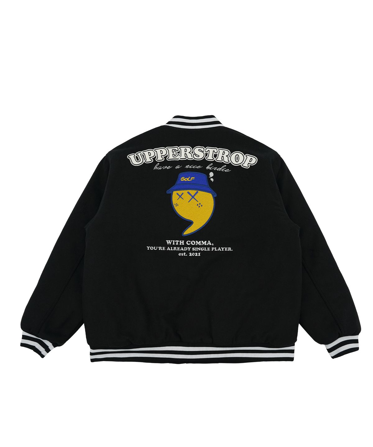 어퍼스트롭 골프(UPPERSTROP GOLF) [UP9069] UPST GOLF 패딩 바시티 자켓 블랙