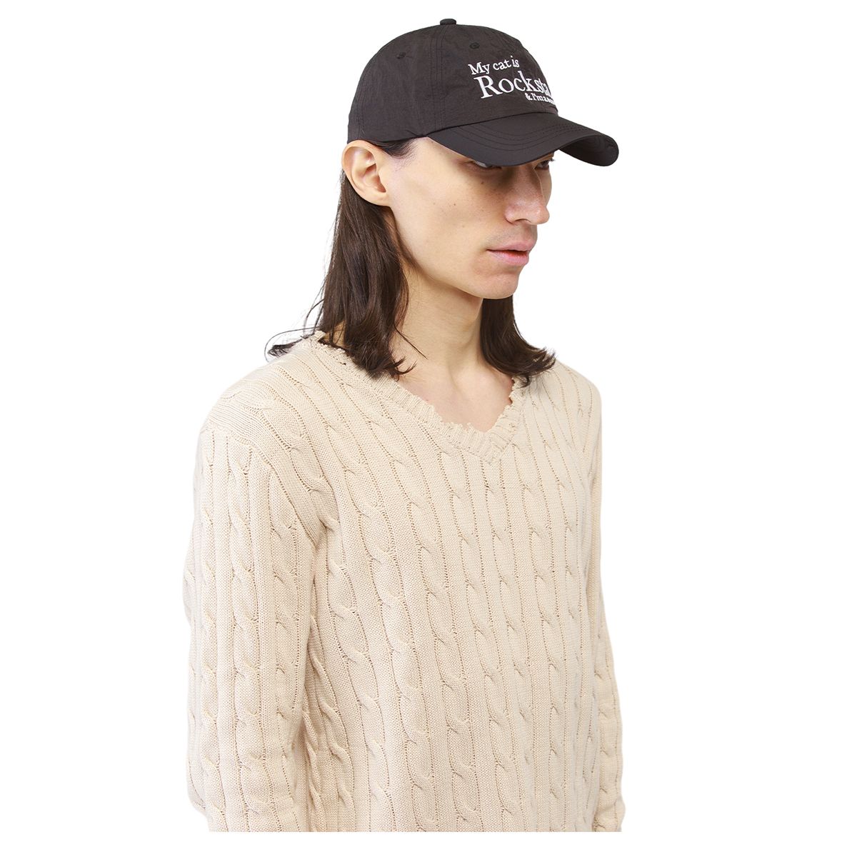 MUSINSA | JOEGUSH Rockstar cat Nylon cap (Black)