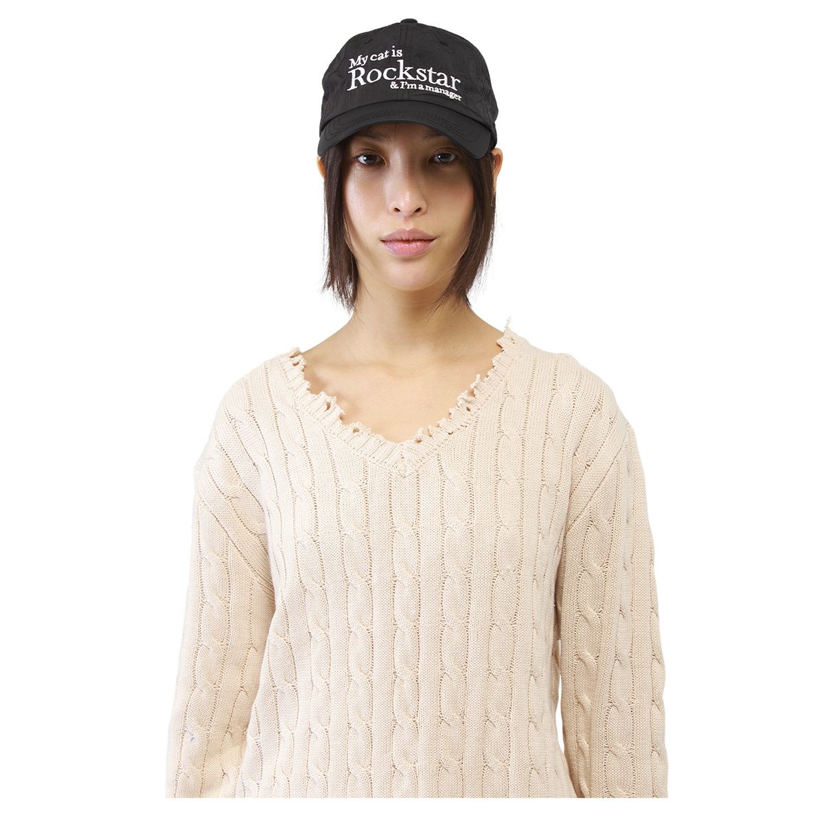 조거쉬(JOEGUSH) Rockstar cat Nylon cap (Black)