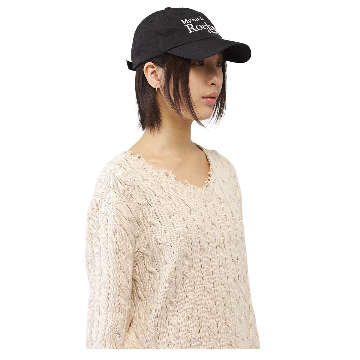 조거쉬(JOEGUSH) Rockstar cat Nylon cap (Black)