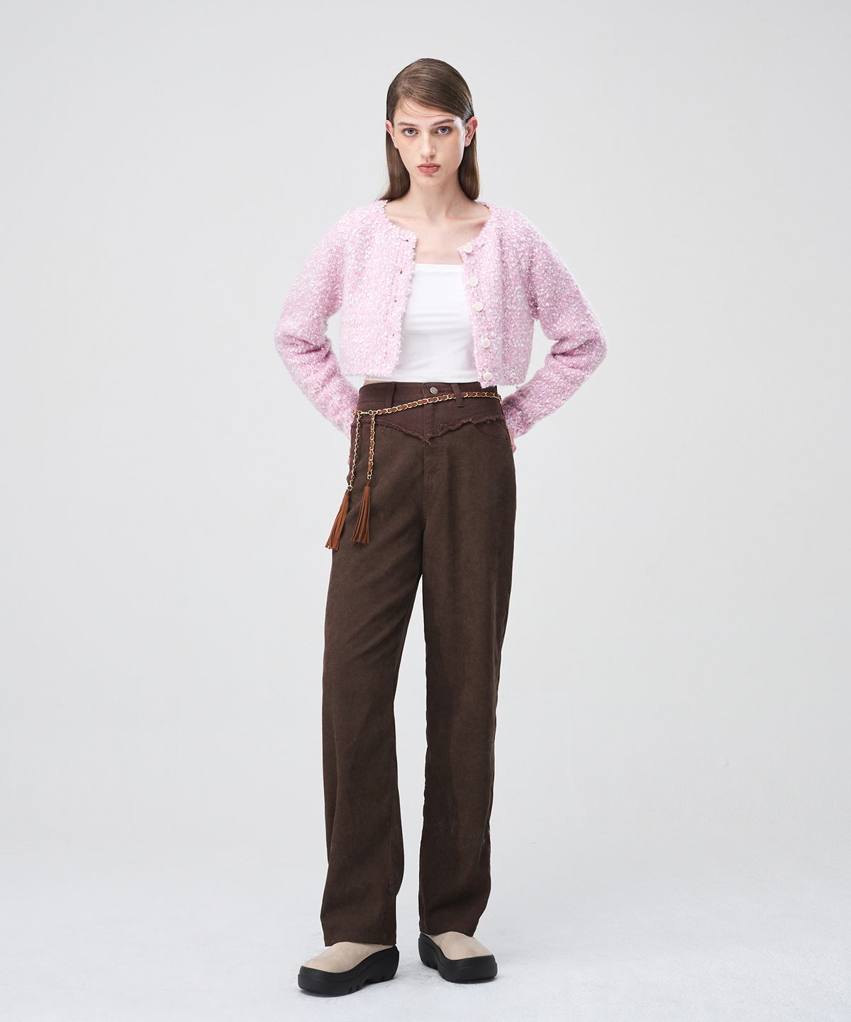 에트몽(ETMON) Snow Crop Knit Cardigan  Lavender Pink