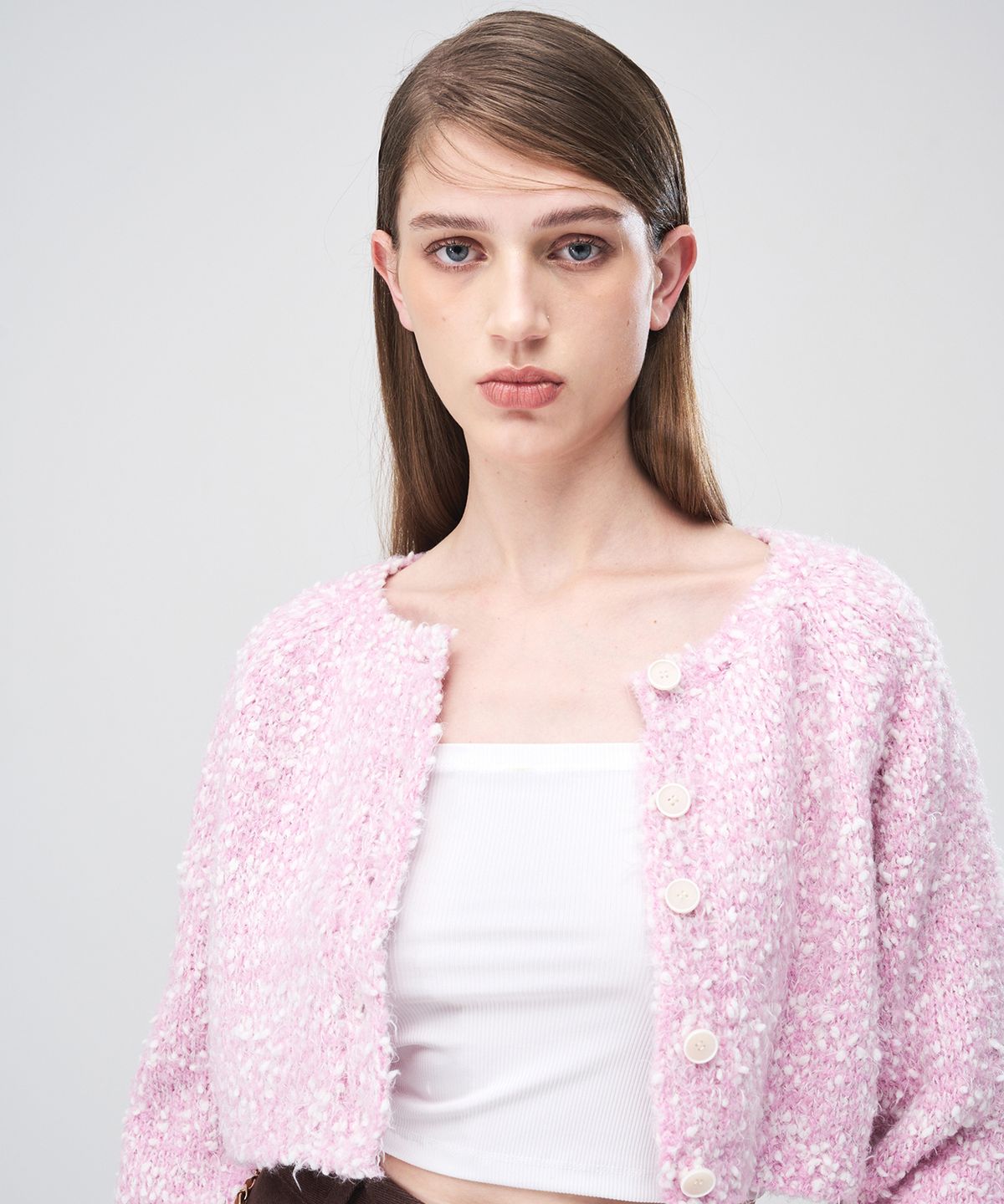 에트몽(ETMON) Snow Crop Knit Cardigan  Lavender Pink