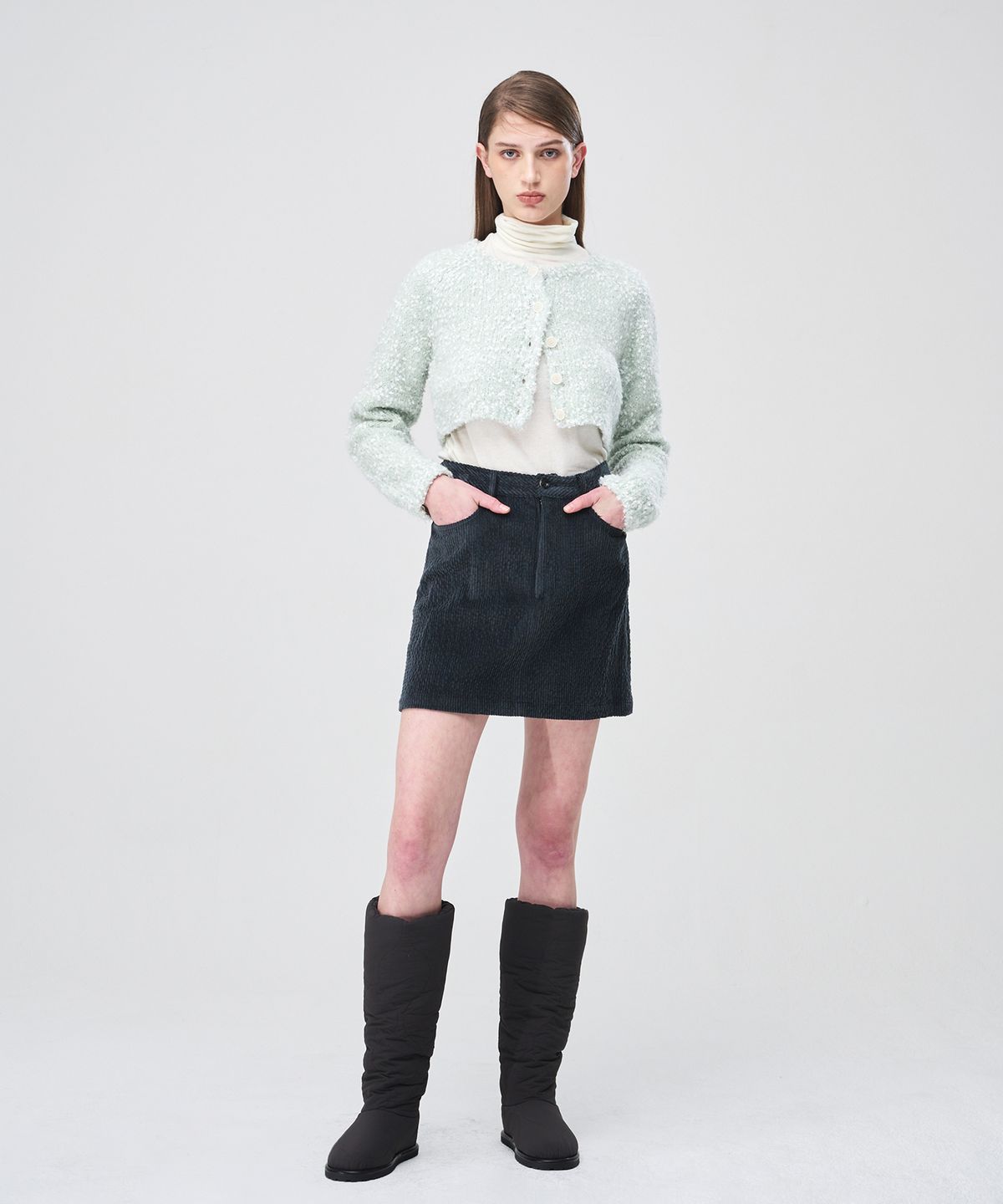 에트몽(ETMON) Snow Crop Knit Cardigan  Light Mint