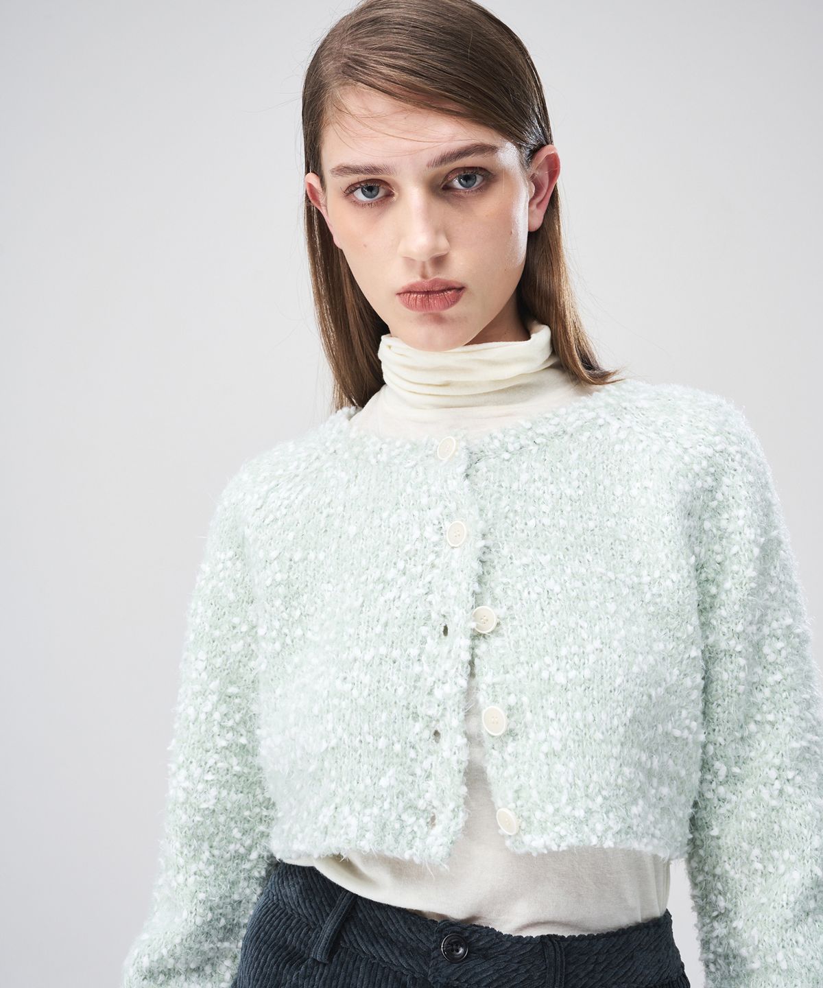 에트몽(ETMON) Snow Crop Knit Cardigan  Light Mint