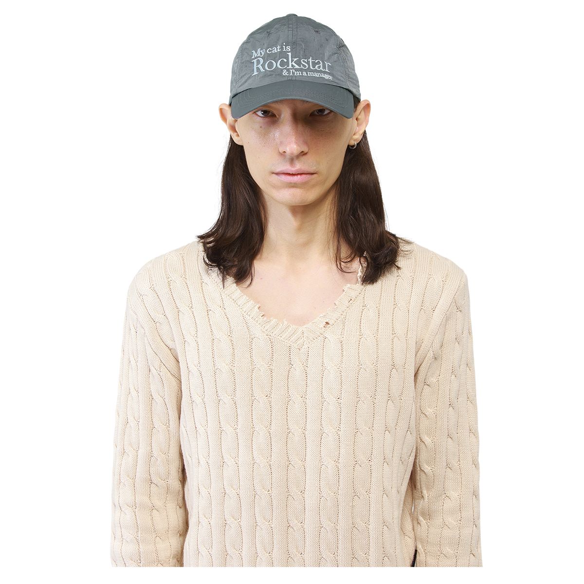 조거쉬(JOEGUSH) Rockstar cat Nylon cap (Charcoal)