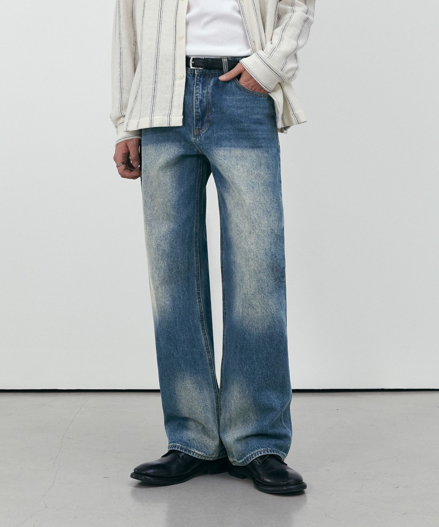 ★MUSINSA STANDARD★ Scrub washed wide denim pants washed bl MUSINSA | MUSINSA STANDARD Denim Wide Carpenter Pants
