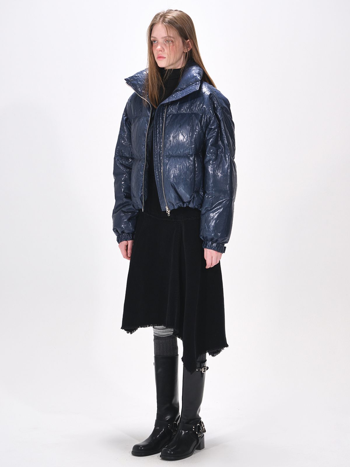 에트몽(ETMON) String Goose Down Jumper  Midnight Blue