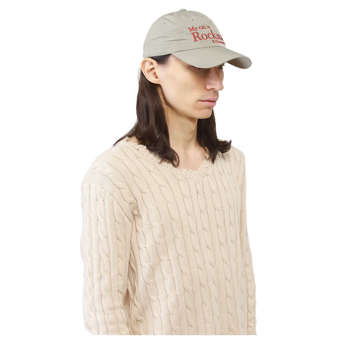 조거쉬(JOEGUSH) Rockstar cat Nylon cap (Beige)