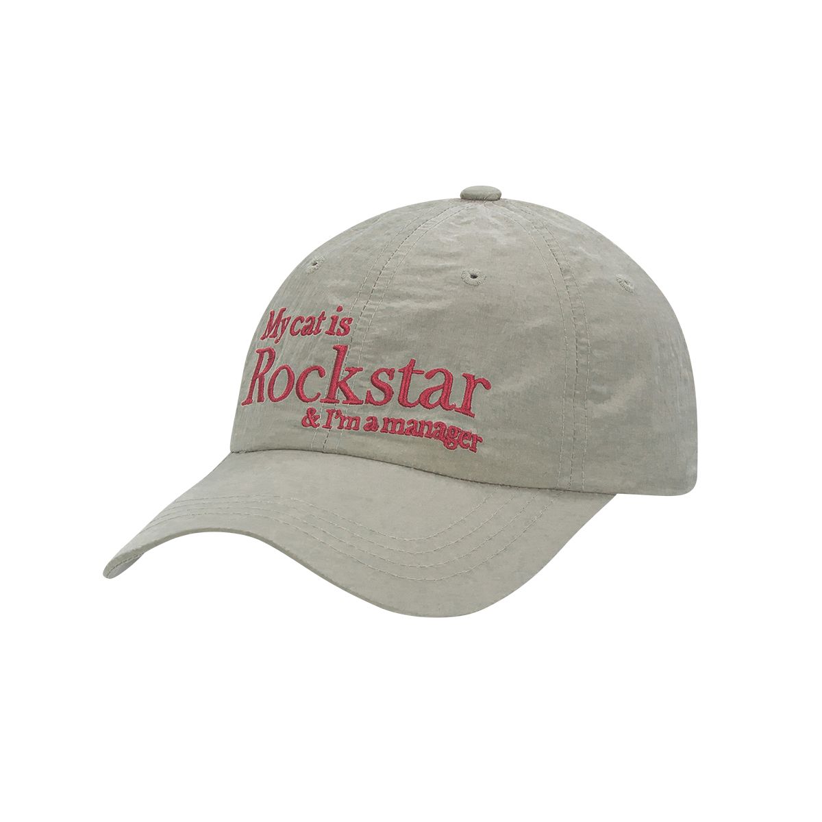 조거쉬(JOEGUSH) Rockstar cat Nylon cap (Beige)