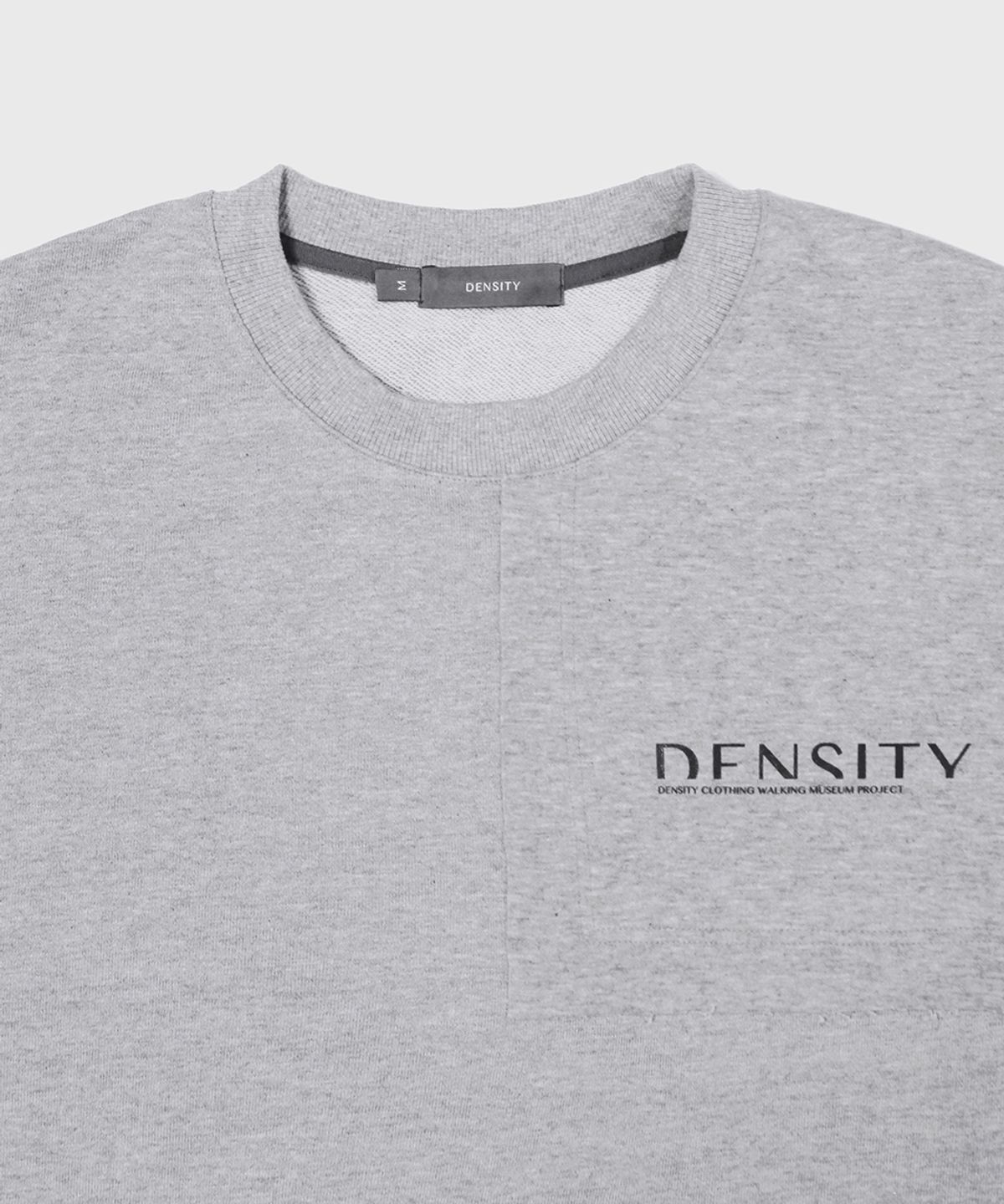 덴시티(DENSITY) 로고타입 스웻셔츠_멜란지그레이