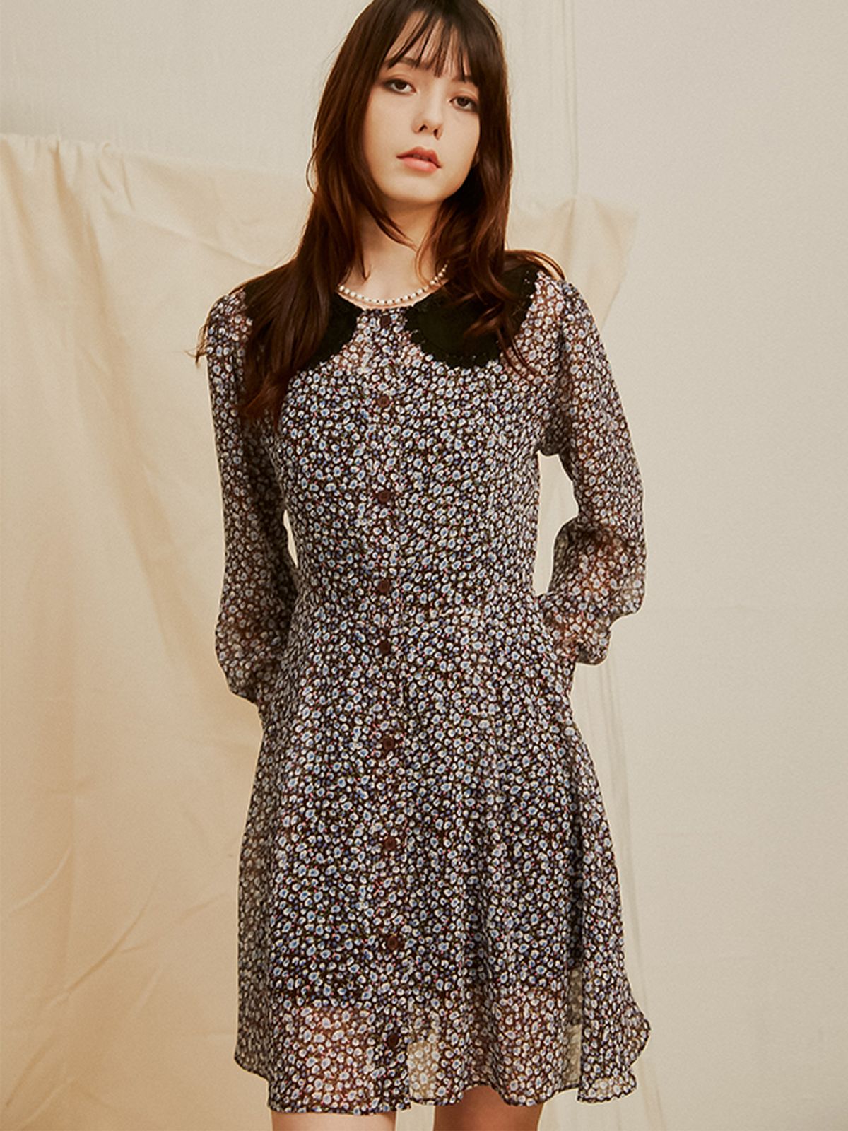 쏘리, 투 머치 러브(SORRY, TOO MUCH LOVE) Rachal Flower Flare Collar Dress_Blue