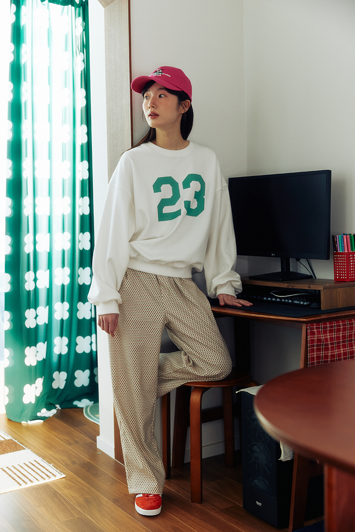 쿠키시(KOOKEESEE) 코듀로이 핀턱 밴딩 팬츠_패턴