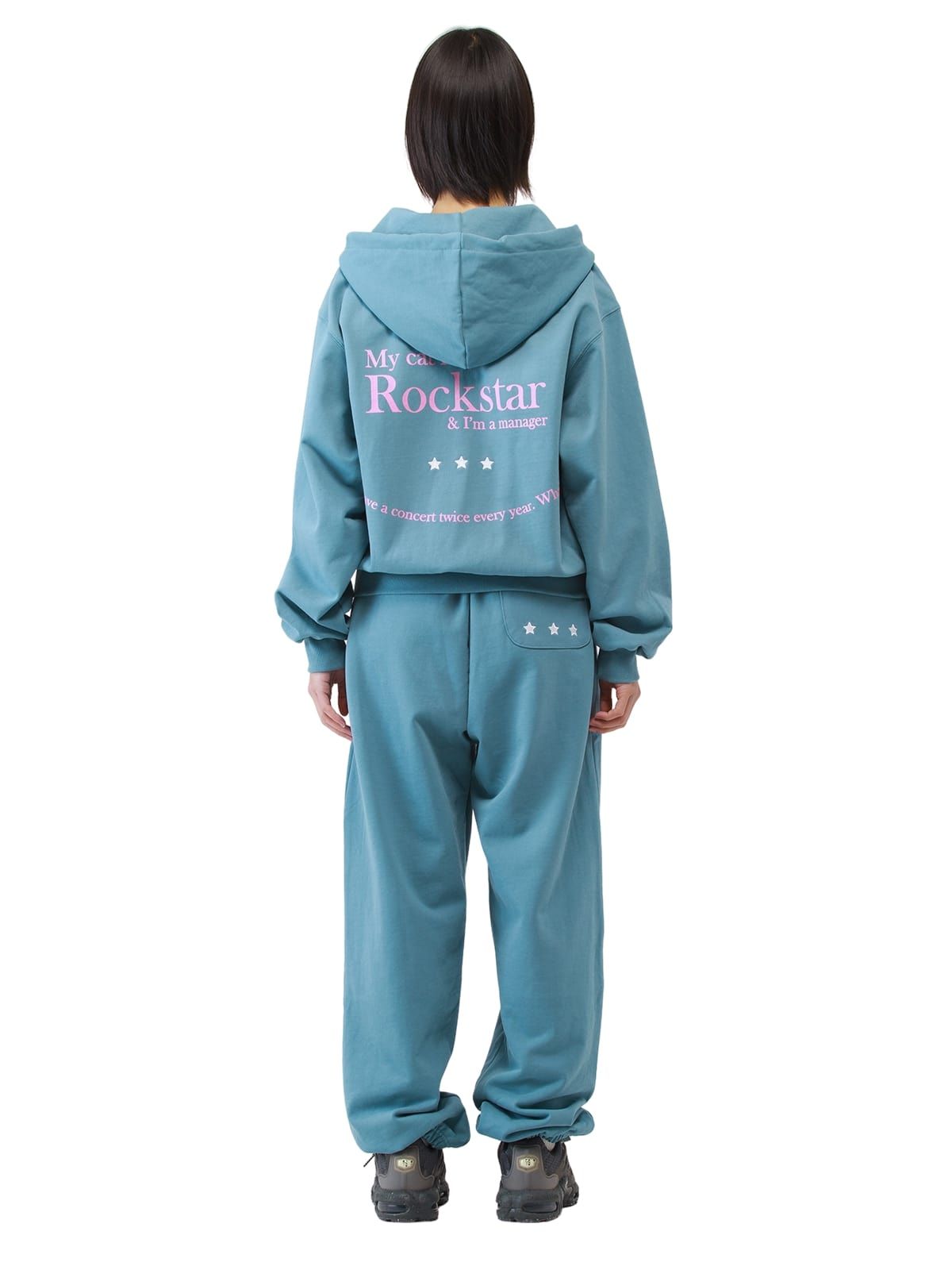 조거쉬(JOEGUSH) Smile Rockstar Hoodie Zip-Up (Serenity/Baby Pink)