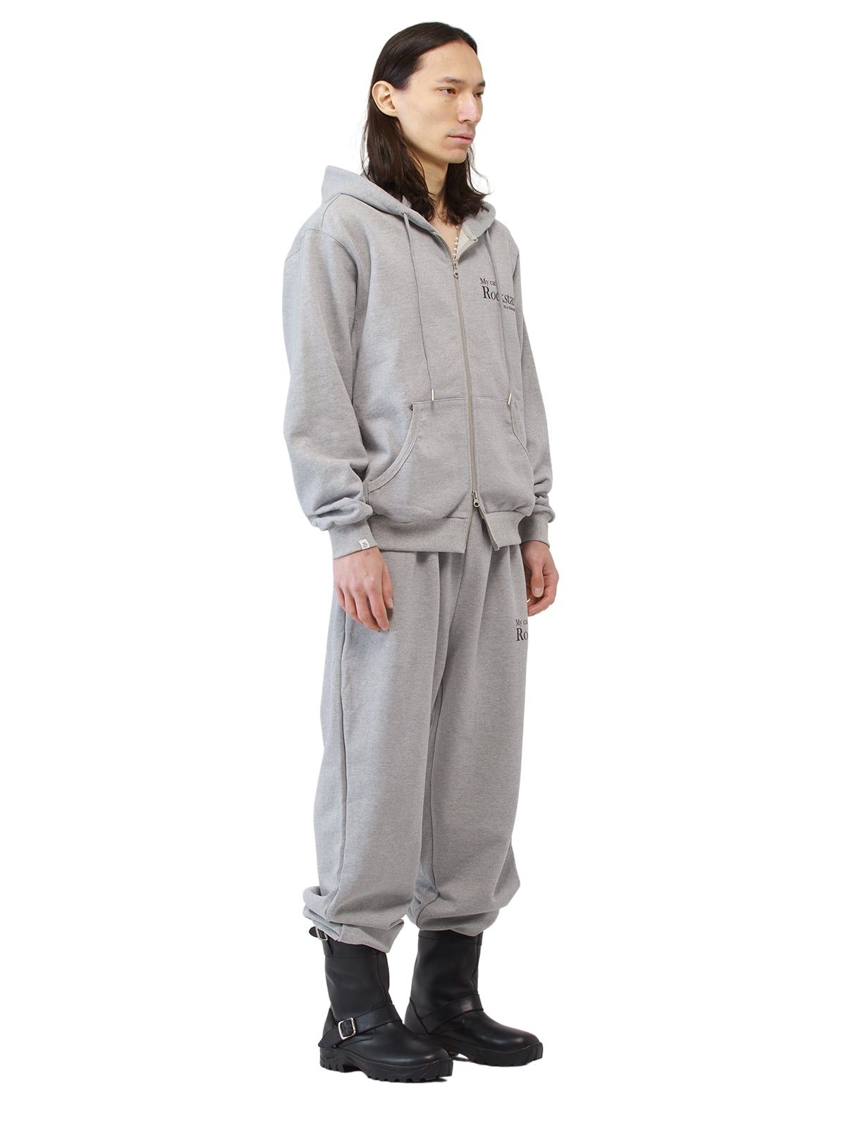 조거쉬(JOEGUSH) Smile Rockstar Hoodie Zip-Up (Grey/Black)