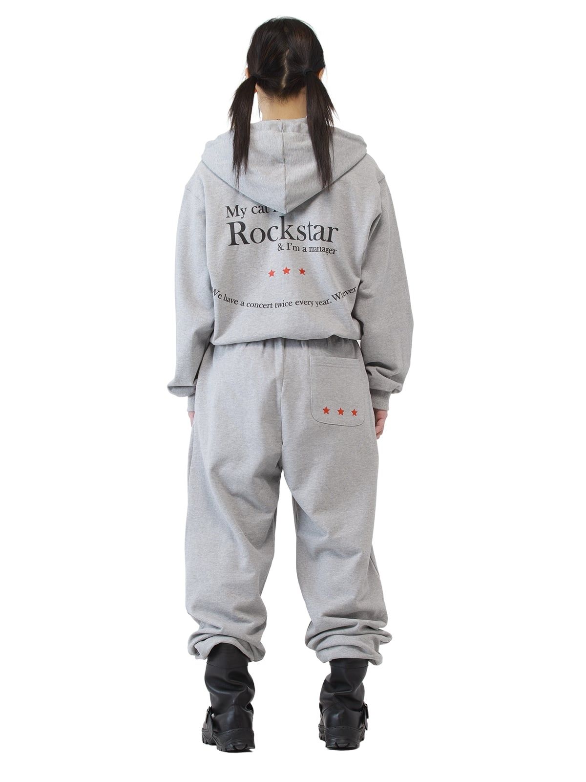 조거쉬(JOEGUSH) Smile Rockstar Hoodie Zip-Up (Grey/Black)