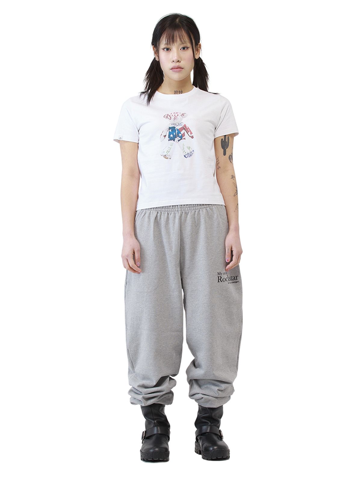 조거쉬(JOEGUSH) Smile Rockstar Sweatpants (Grey/Black)