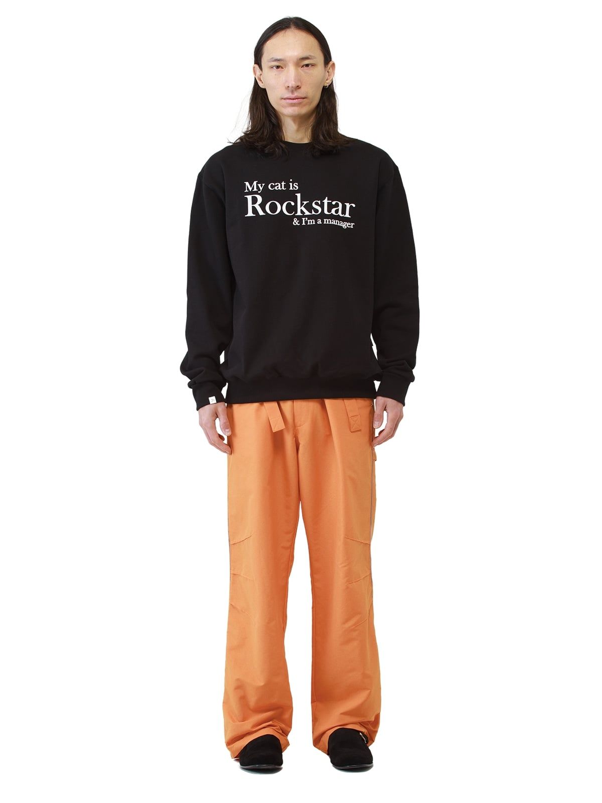 조거쉬(JOEGUSH) My cat is Rockstar Sweatshirts (Black/White)