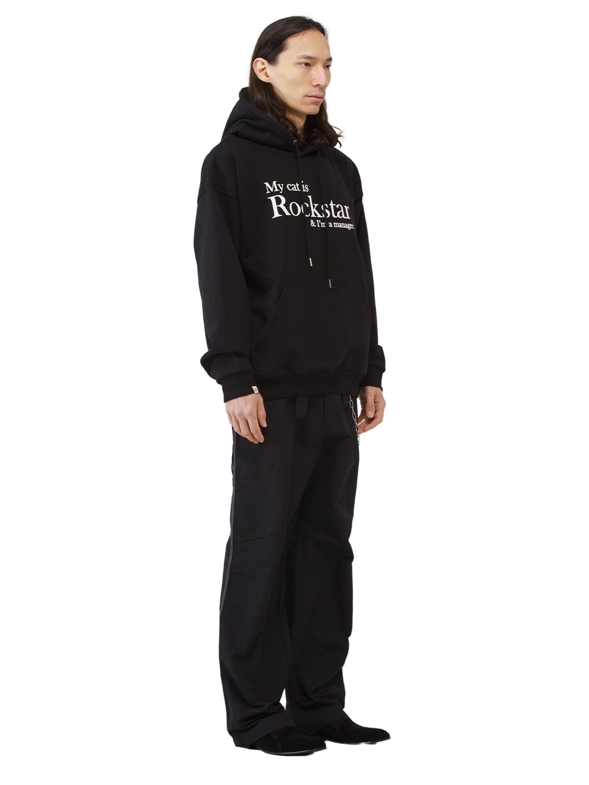 JOEGUSH ] My cat is Rockstar Hoodie (Black/White) (JOEGUSH