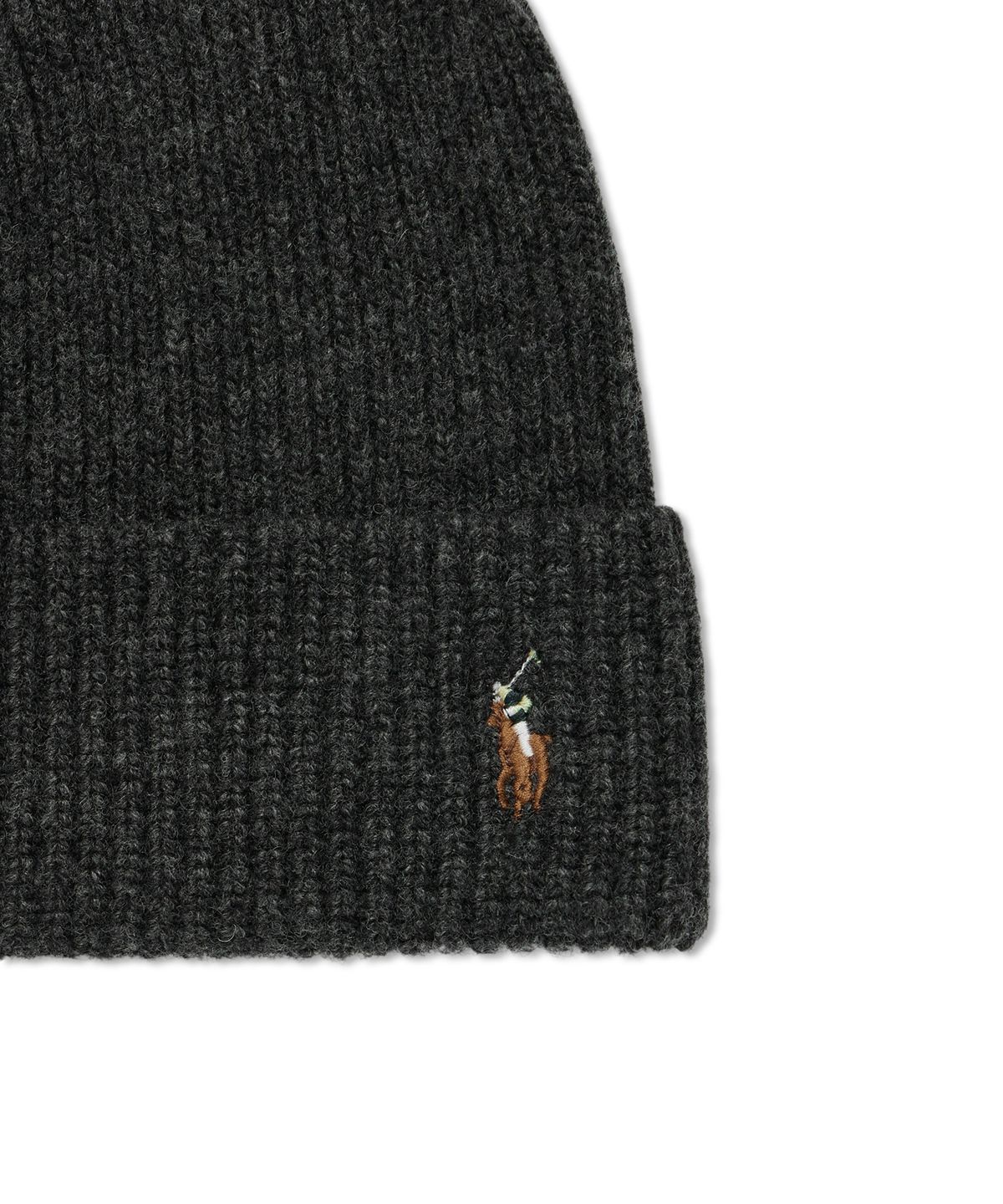 폴로 랄프 로렌(POLO RALPH LAUREN) 시그니처 포니 울 블렌드 비니 - 차콜