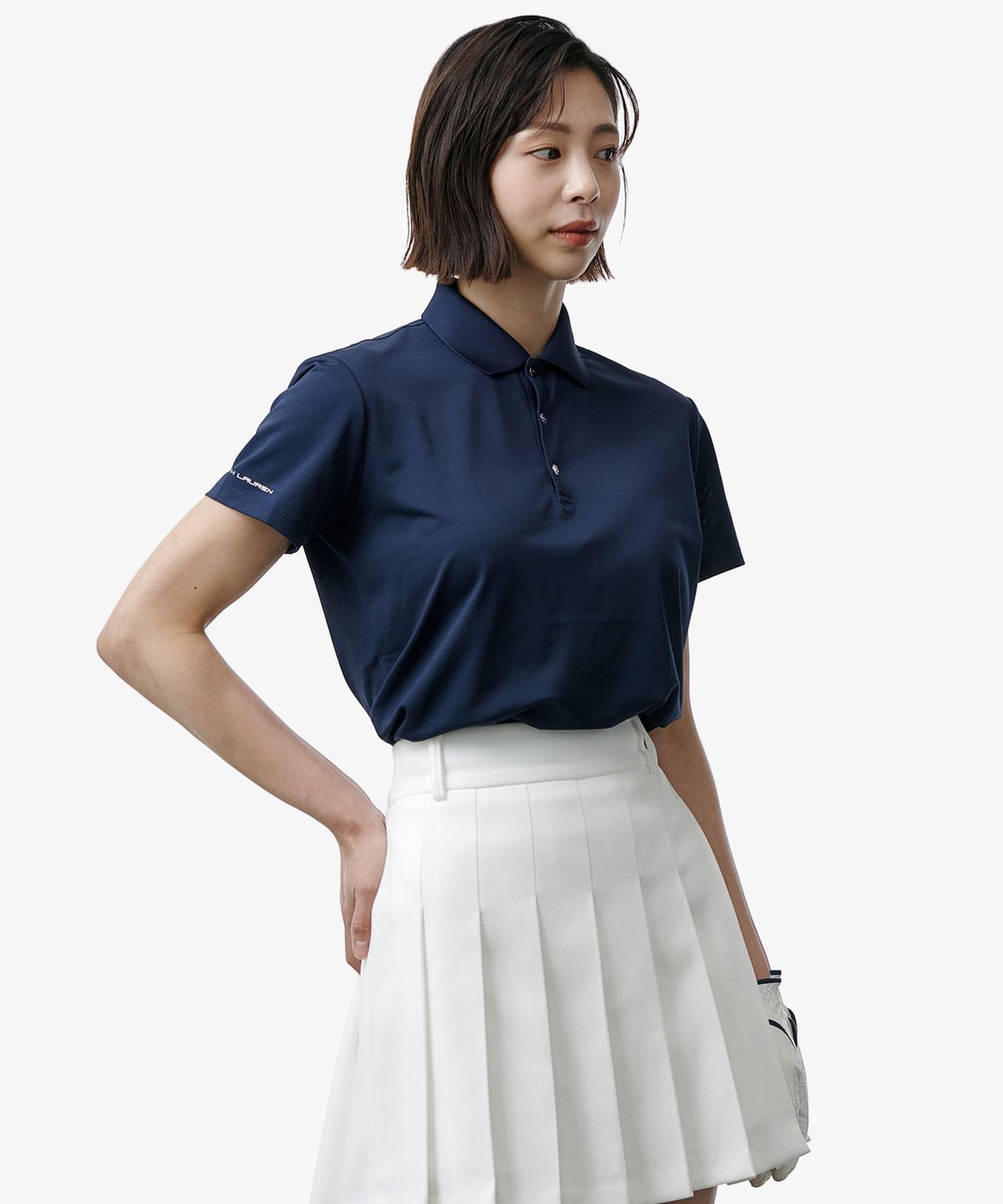 폴로 랄프 로렌 골프(POLO RALPH LAUREN GOLF) 숏 슬리브 피케 폴로 셔츠 - 네이비