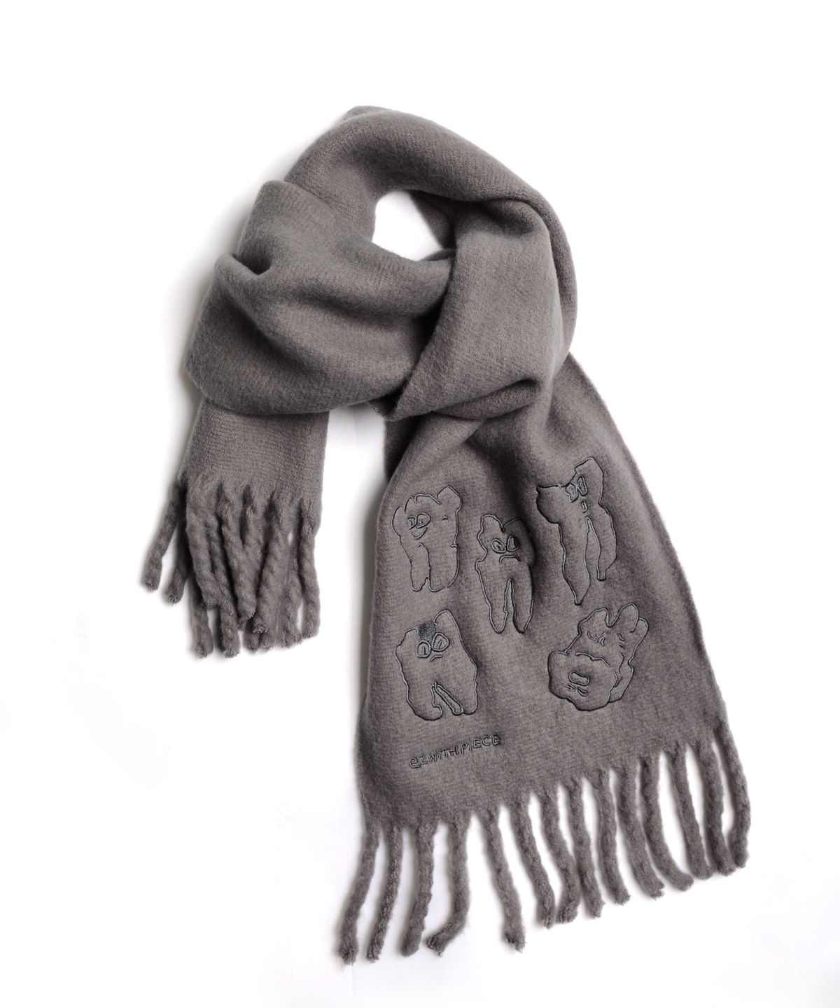 피스메이커(PIECE MAKER) TEETH HEAVY BLEND MUFFLER (CHARCOAL)